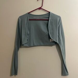 Aeropostale Teal Cropped Cardigan